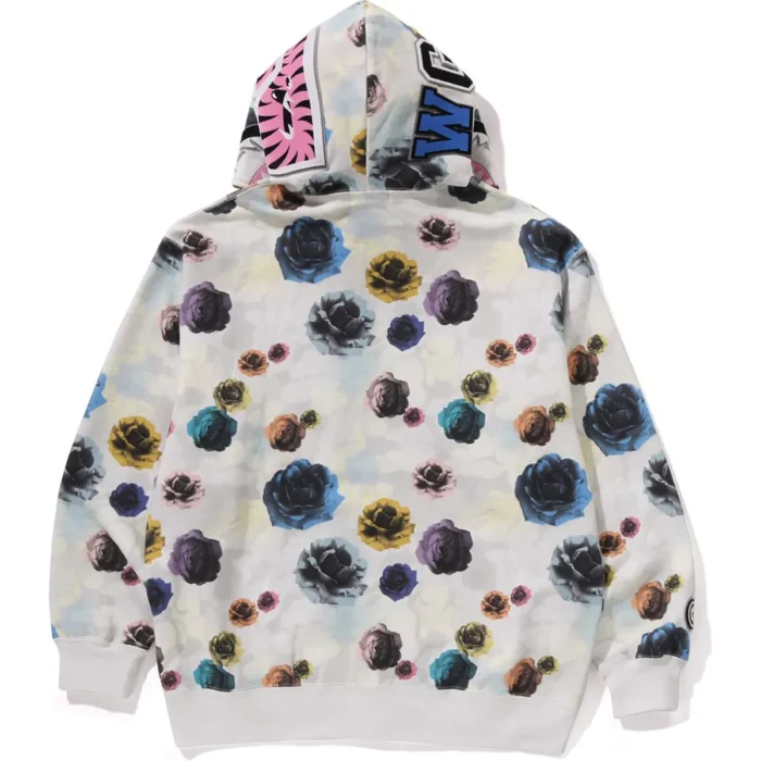 FLORAL CAMO SHARK RELAXED FIT FULL ZIP HOODIE MENS - Image 7