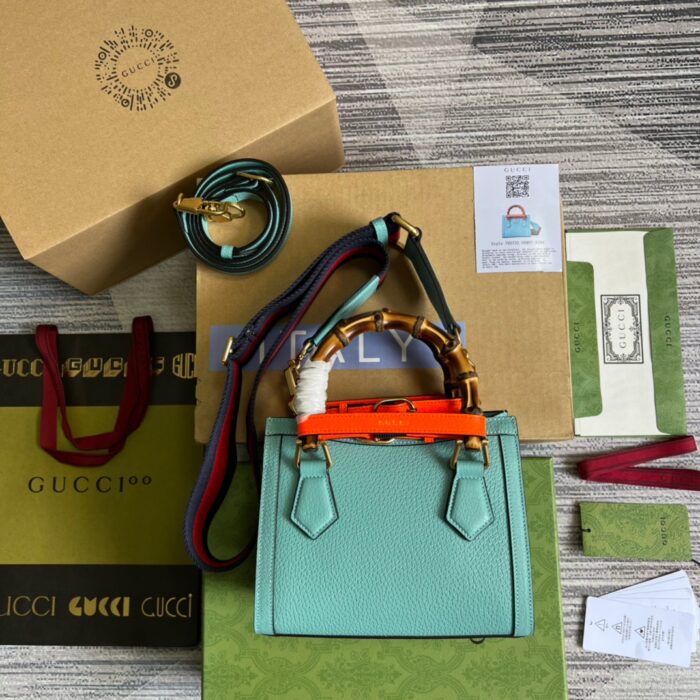 Gucci Diana Mini Tote Bag Light Blue For Women, Women’s Bags 7.9in/20cm GG ‎702732 U3ZDT 4377 - Image 10