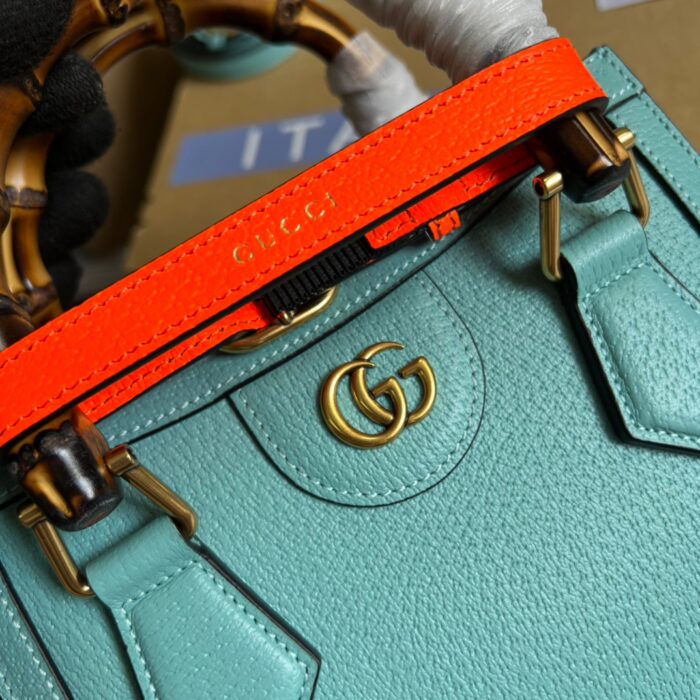 Gucci Diana Mini Tote Bag Light Blue For Women, Women’s Bags 7.9in/20cm GG ‎702732 U3ZDT 4377 - Image 9