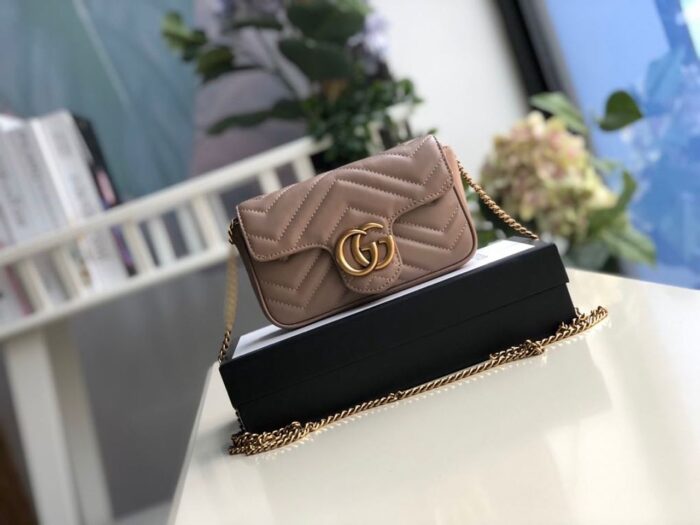 Gucci Marmont Matelassé Super Mini Bag Beige Matelassé Chevron For Women 6.2in/16.5cm GG - Image 2