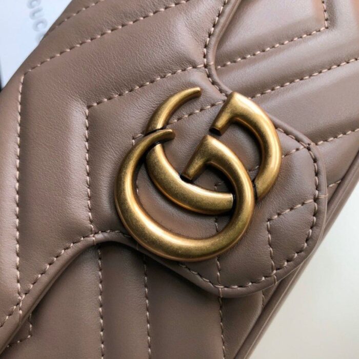 Gucci Marmont Matelassé Super Mini Bag Beige Matelassé Chevron For Women 6.2in/16.5cm GG - Image 7