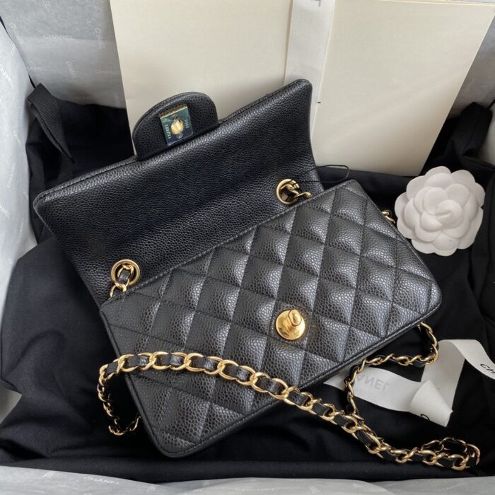 Chanel Mini Classic Handbag Black For Women 20cm/7.9in - Image 7