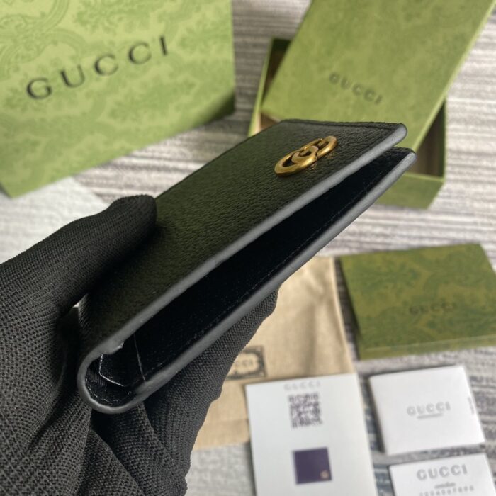 Gucci Marmont Bi-Fold Wallet Black For Men 4.3in/11cm GG 428727 DJ20T 1000 - Image 7