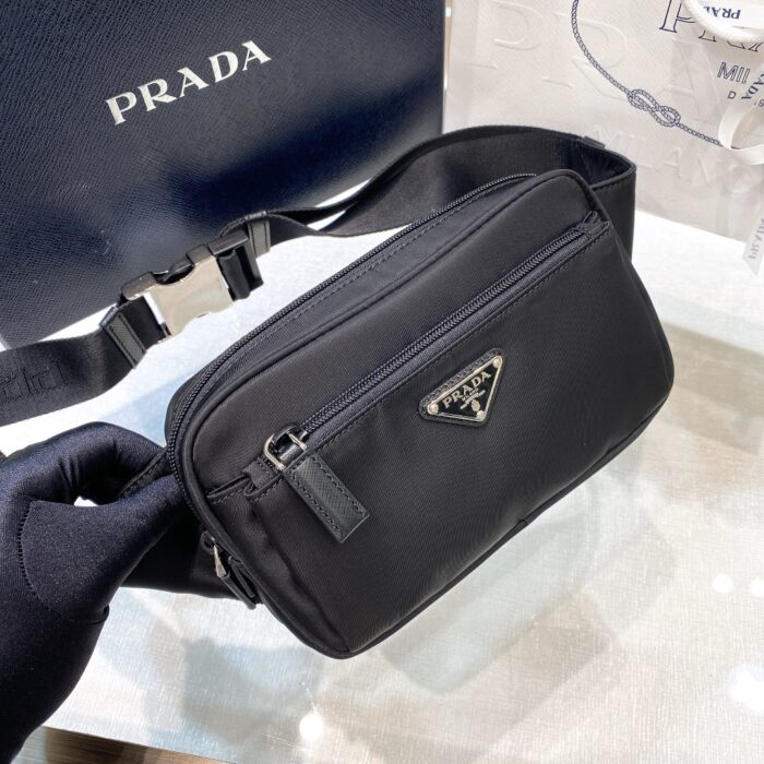 Prada Re-Nylon And Saffiano Belt Bag Black For Women, Women’s Bags 8.2in/21cm 2VL977_2DMG_F0002_V_WOO - Image 8