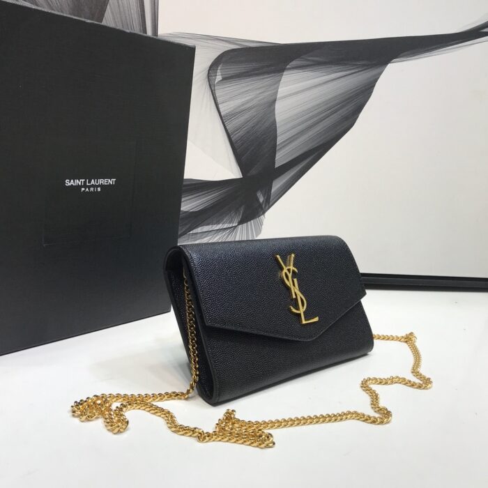 Saint Laurent Uptown Chain Wallet Black For Women 7.4in/19cm YSL 6077881GF0J1000 - Image 6