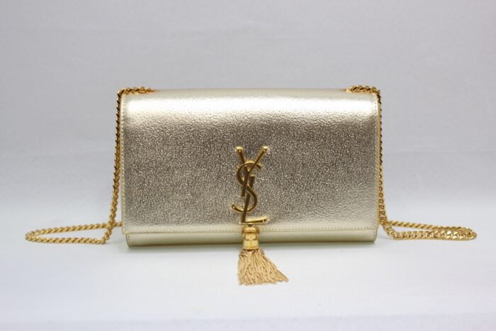 Saint Laurent Kate Chain Wallet With Tassel Yellow Copper For Women 10.2in/26cm YSL