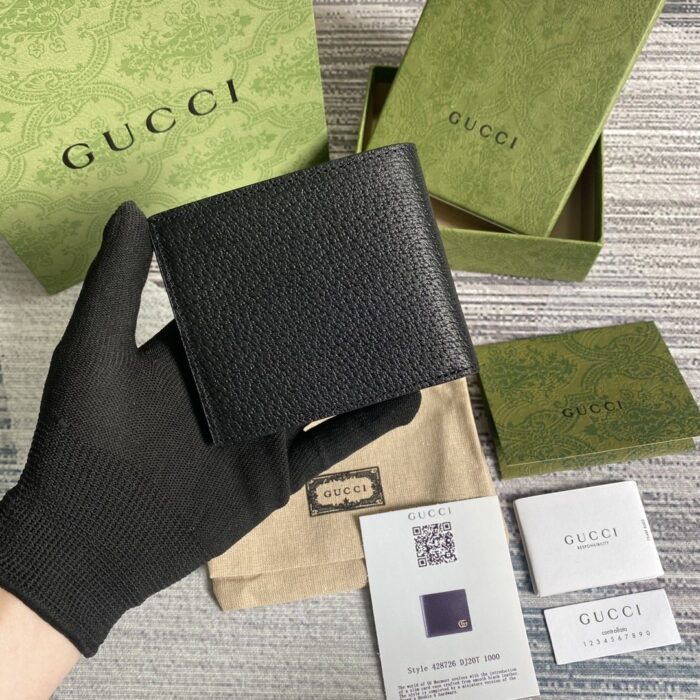 Gucci Marmont Bi-Fold Wallet Black For Men 4.3in/11cm GG 428727 DJ20T 1000 - Image 5