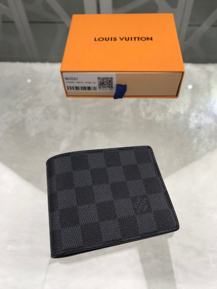 Louis Vuitton Slender Wallet Damier Graphite Canvas For Men, Men’s Wallet 4.3in/11cm LV N63261 - Image 2