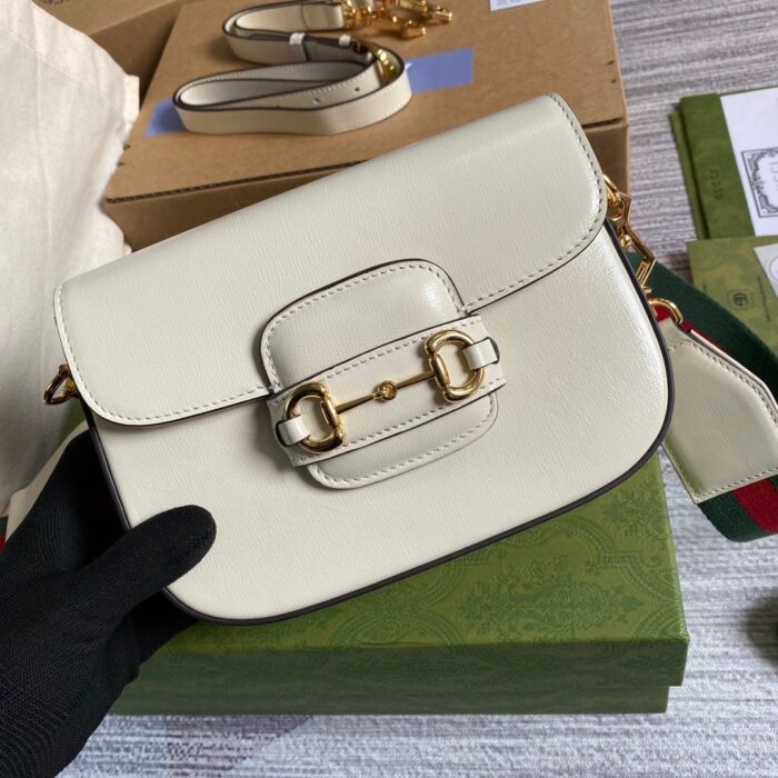 Gucci Horsebit 1955 Mini Bag White For Women, Women’s Bags 8in/21cm GG 658574 18YSG 9068 - Image 7