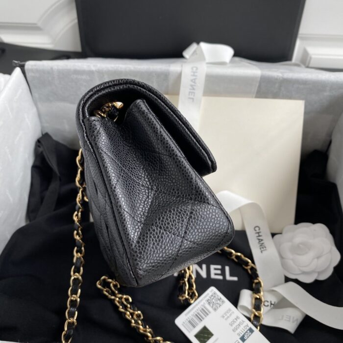 Chanel Mini Classic Handbag Black For Women 20cm/7.9in - Image 8