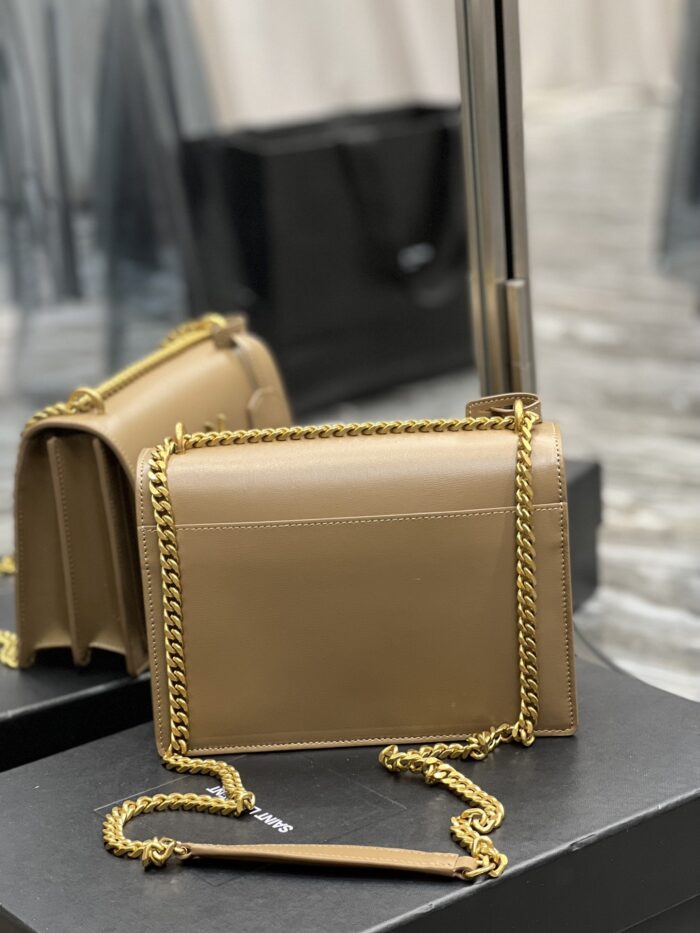 Saint Laurent Sunset Medium Chain Bag For Women 8.6in/22cm Dark Beige YSL 442906D420W2721 - Image 5