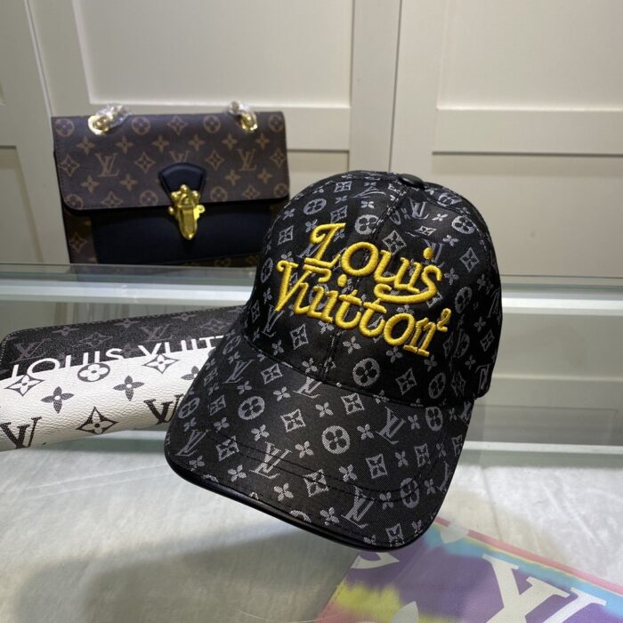 Louis Vuitton Embroidered Logo Baseball Cap Black LV Cap - Image 2