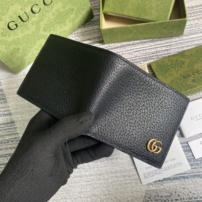 Gucci Marmont Bi-Fold Wallet Black For Men 4.3in/11cm GG 428727 DJ20T 1000 - Image 6