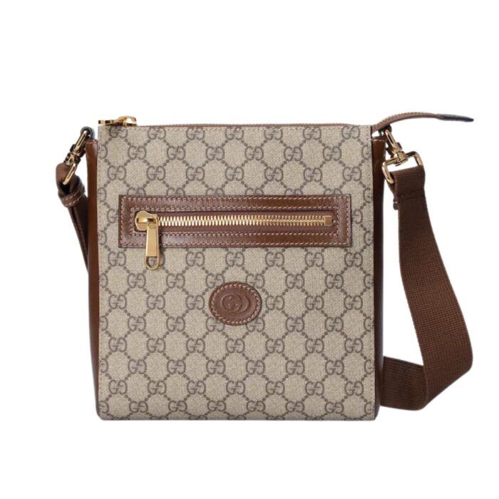 Gucci Supreme Messenger Bag Beige And Ebony GG Supreme Canvas For Women 9.3in/23.5cm GG 681021 92THG 8563