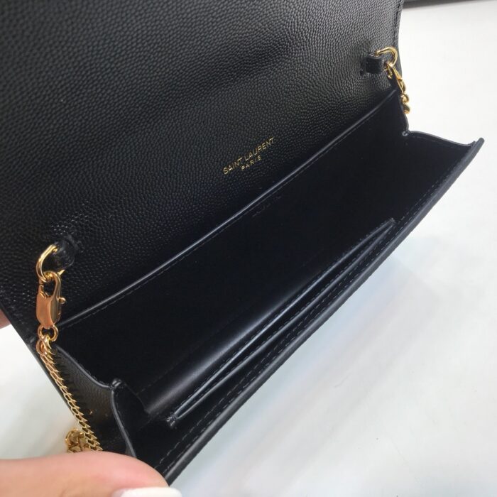 Saint Laurent Uptown Chain Wallet Black For Women 7.4in/19cm YSL 6077881GF0J1000 - Image 4