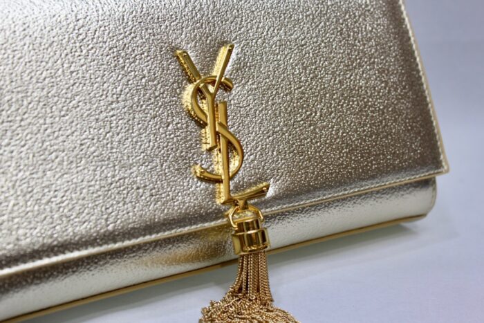 Saint Laurent Kate Chain Wallet With Tassel Yellow Copper For Women 10.2in/26cm YSL - Image 5