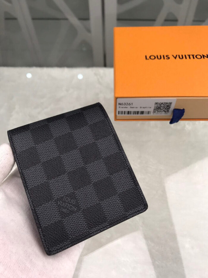 Louis Vuitton Slender Wallet Damier Graphite Canvas For Men, Men’s Wallet 4.3in/11cm LV N63261 - Image 4