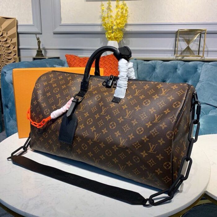 Louis Vuitton Keepall Bandouliere 50 Monogram Solar Ray Canvas Black/Orange By Virgil Abloh For Men, Men’s Bags, Travel Bags 19.7in/50cm LV M44471 - Image 3