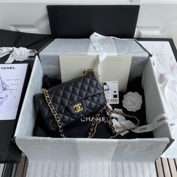 Chanel Mini Classic Handbag Black For Women 20cm/7.9in