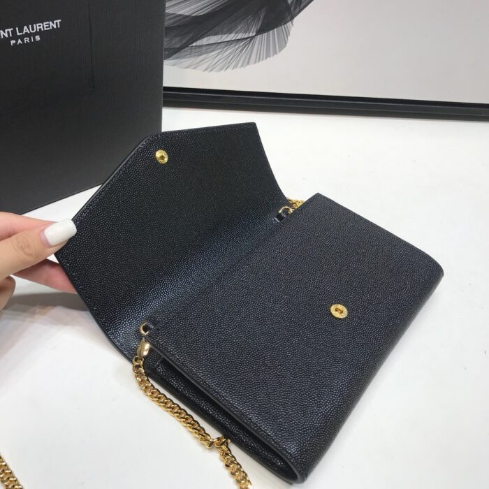 Saint Laurent Uptown Chain Wallet Black For Women 7.4in/19cm YSL 6077881GF0J1000 - Image 5