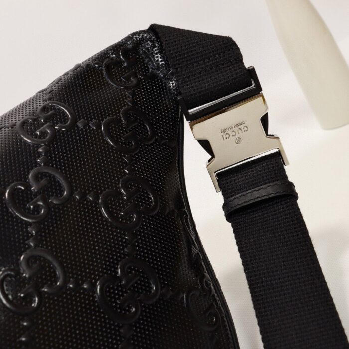 Gucci Embossed Belt Bag Black For Men 11in/28cm 645093 1W3CN 1000 - Image 9