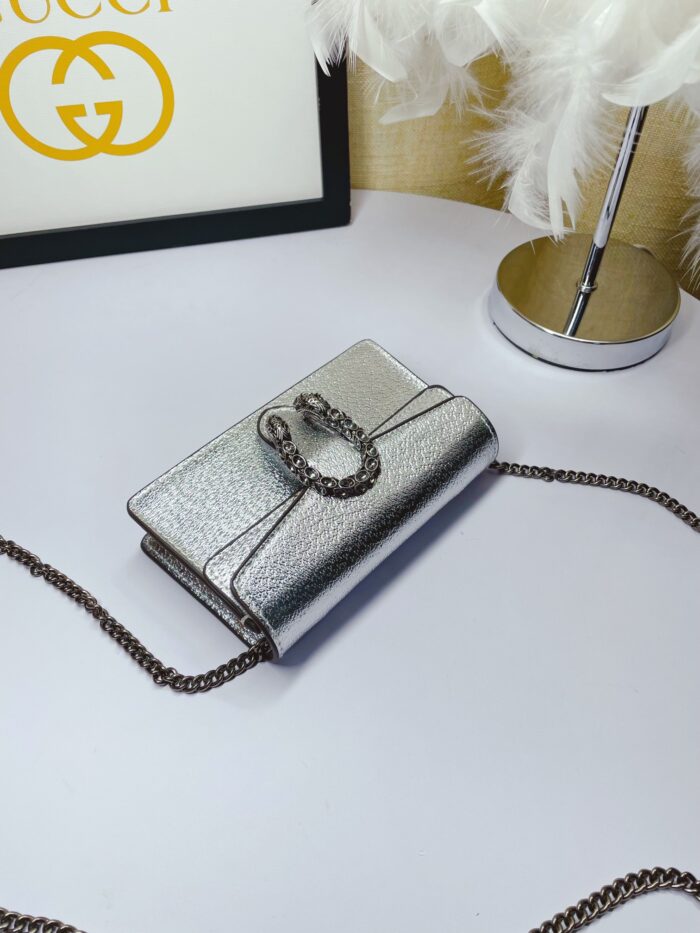 Gucci Dionysus Super Mini Bag Silver For Women, Women’s Bags 6.5in/17cm GG 476432 1TRBN 8173 - Image 4