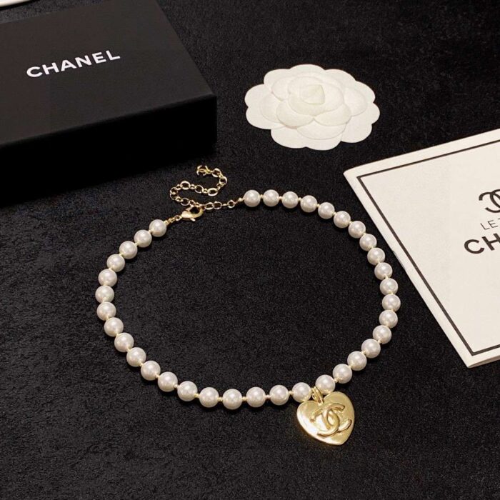 Chanel Double C Pearl Love Necklace White For Women - Image 2