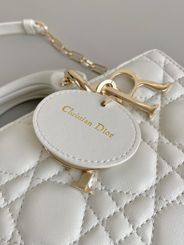 Christian Dior Small Lady D-Joy Bag White For Women 9in/22cm - Image 7