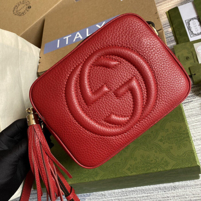 Gucci Soho Small Disco Bag in Red for Women, Shoulder and Crossbody Bags, 8in/21cm, GG 308364