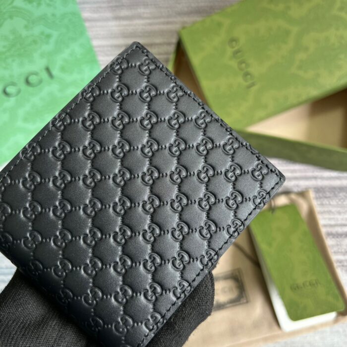 GG Microguccissima Bi-Fold Wallet Black For Men 4.3in/11cm ‎‎‎260987 BMJ1N 4009 - Image 9