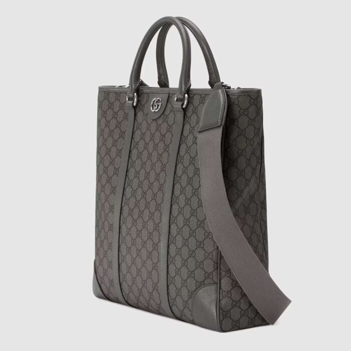 Gucci Ophidia Medium Tote Grey And Black Bag For Men 763316 FACJY 1244- 15 Inches/ 38 Cm - Image 6