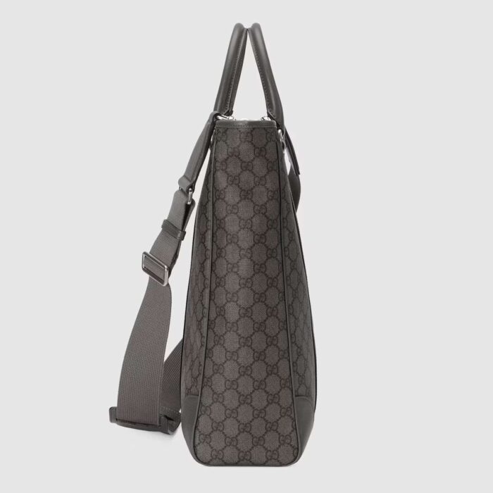 Gucci Ophidia Medium Tote Grey And Black Bag For Men 763316 FACJY 1244- 15 Inches/ 38 Cm - Image 4