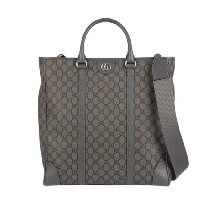 Gucci Ophidia Medium Tote Grey And Black Bag For Men 763316 FACJY 1244- 15 Inches/ 38 Cm