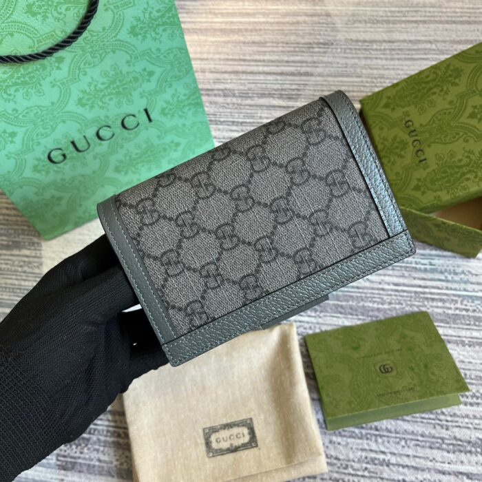 Gucci Ophidia Card Case Supreme Canvas Grey For Men 5.5in/14cm ‎‎‎732755 UULBN 1244 - Image 2