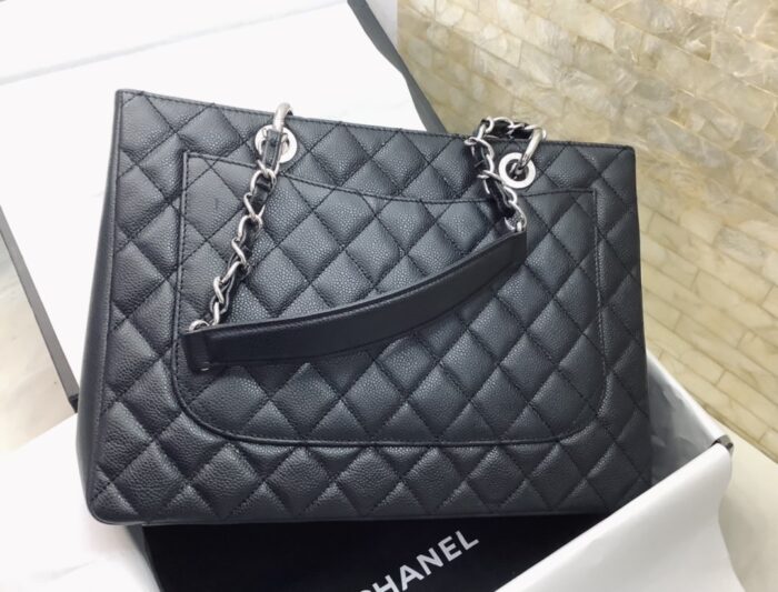 Chanel Classic Tote Bag Silver Hardware Black For Women 13.3in/34cm - Image 8