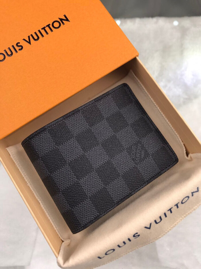 Louis Vuitton Slender Wallet Damier Graphite Canvas For Men, Men’s Wallet 4.3in/11cm LV N63261