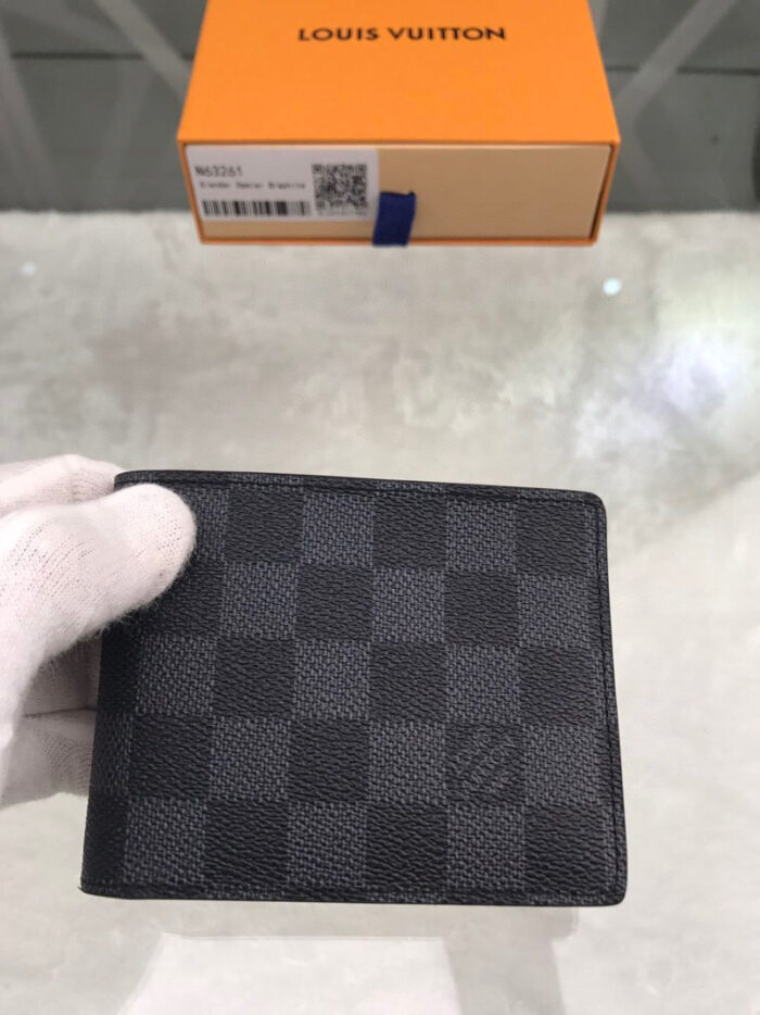 Louis Vuitton Slender Wallet Damier Graphite Canvas For Men, Men’s Wallet 4.3in/11cm LV N63261 - Image 3