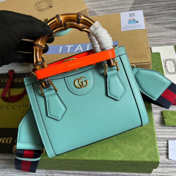 Gucci Diana Mini Tote Bag Light Blue For Women, Women’s Bags 7.9in/20cm GG ‎702732 U3ZDT 4377 - Image 6