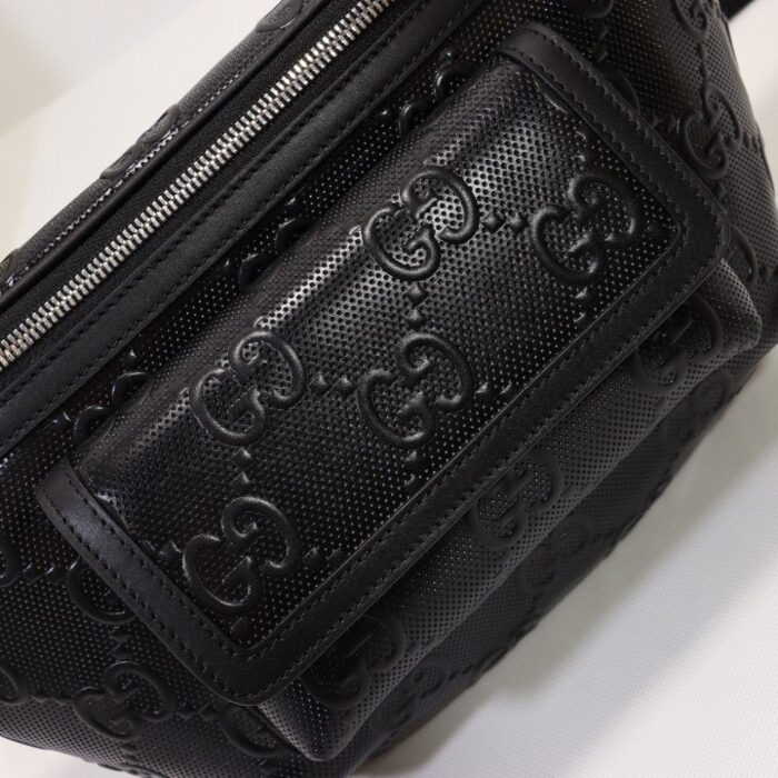 Gucci Embossed Belt Bag Black For Men 11in/28cm 645093 1W3CN 1000 - Image 4