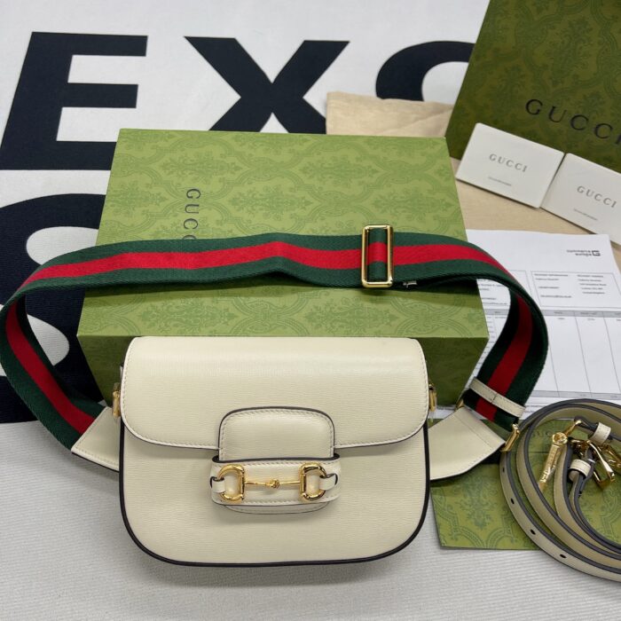 Gucci Horsebit 1955 Mini Bag White For Women, Women’s Bags 8in/21cm GG 658574 18YSG 9068 - Image 14