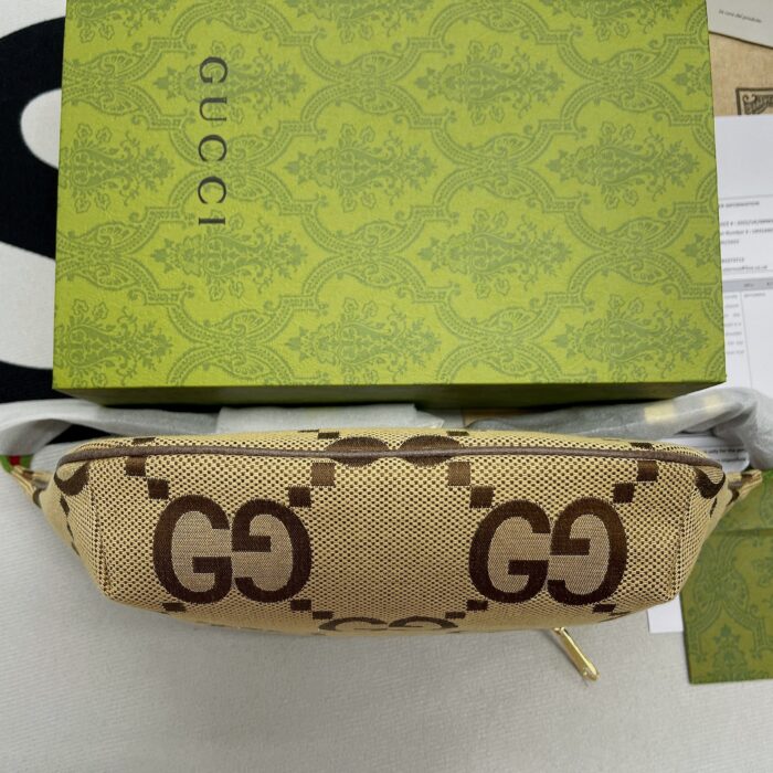 Gucci Jumbo GG Belt Bag Camel And Ebony Jumbo GG Canvas For Women  15.3in/39cm GG 696031 UKMDG 2570 - Image 9