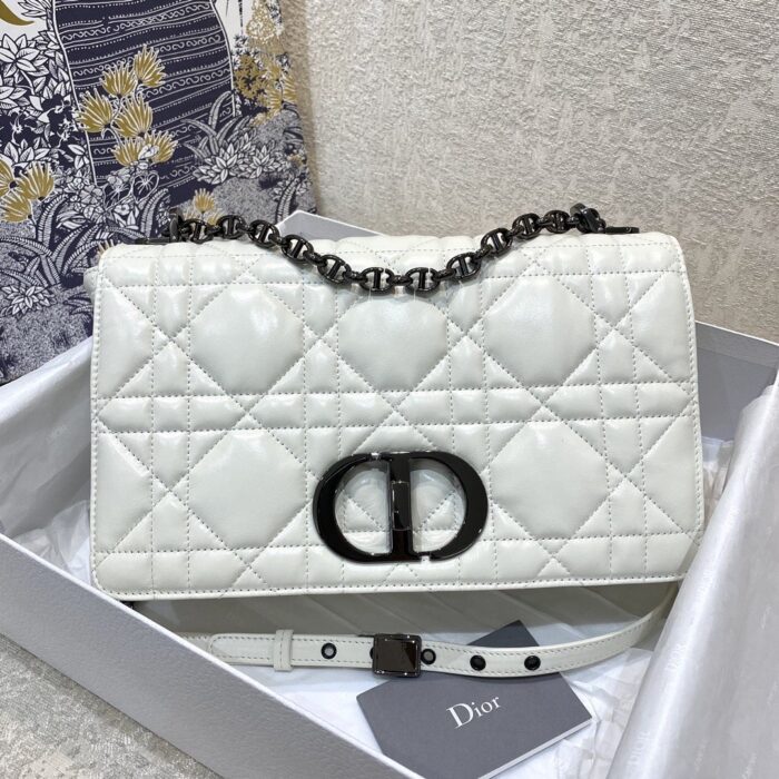 Christian Dior Large Dior Caro Bag in White for Women, CD Crossbody Bag, 28cm