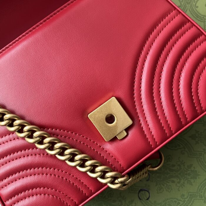 Gucci GG Marmont Mini Top Handle Bag Red For Women, Women’s Bags 8.3in/21cm GG ‎ - Image 7