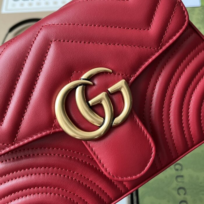 Gucci GG Marmont Mini Top Handle Bag Red For Women, Women’s Bags 8.3in/21cm GG ‎ - Image 5