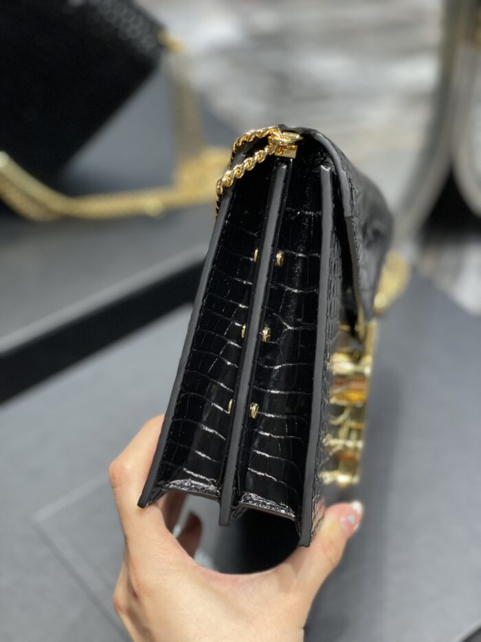 Saint Laurent Cassandra Medium Chain Bag Black For Women 8.6in/22cm YSL - Image 3