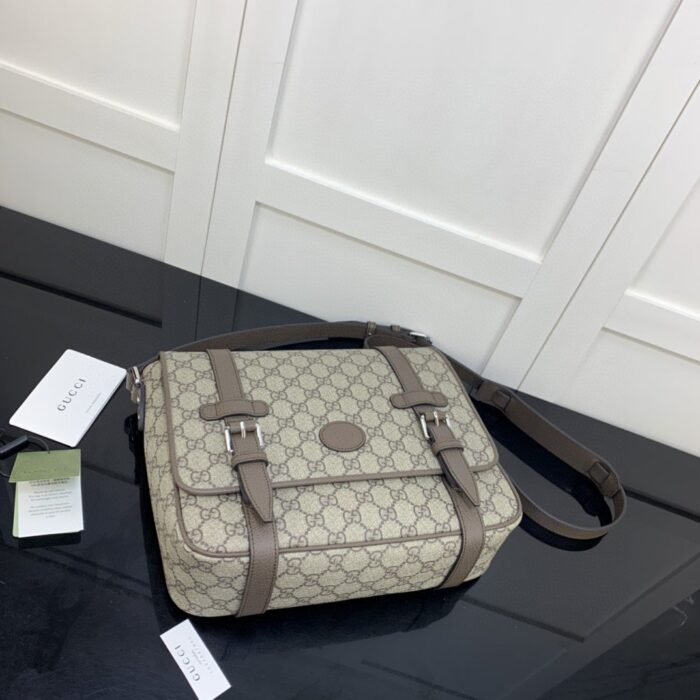 Gucci Messenger Bag Black For Men 28cm GG ‎658542 K9GSN 8358