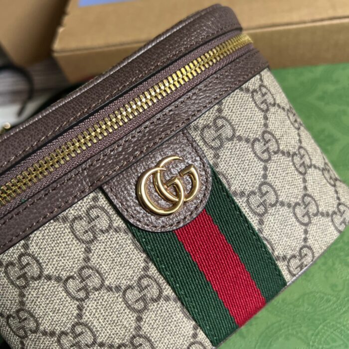 Gucci Ophidia Belt Bag With Web Beige/Ebony Soft GG Supreme Canvas  For Men 7.1in/18cm GG 699765 96IWG 8745 - Image 9