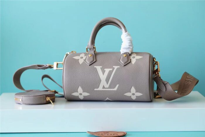 Louis Vuitton Papillon BB Monogram Empreinte Tourterelle / Creme Beige For Women, Women’s Handbags, Shoulder Bags And Crossbody Bags 7.9in/20cm LV M46031