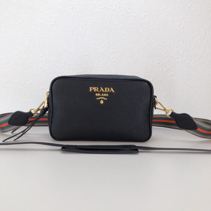 Prada-Medium Camera Bag With Gold Tone Hardware In Black For Women 8.6in/ 22cm - Image 2