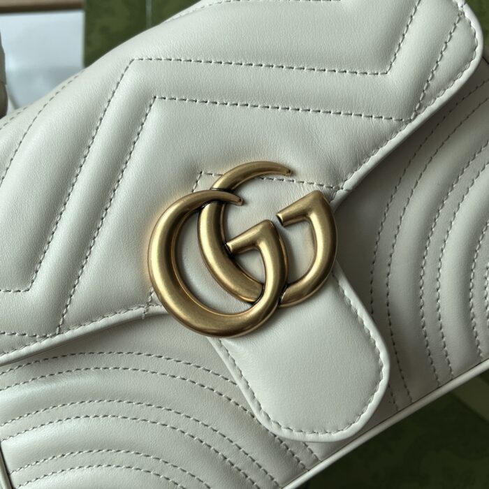 Gucci GG Marmont Mini Top Handle Bag White For Women, Women’s Bags 8.3in/21cm GG ‎547260 DTDIT 9022 - Image 3